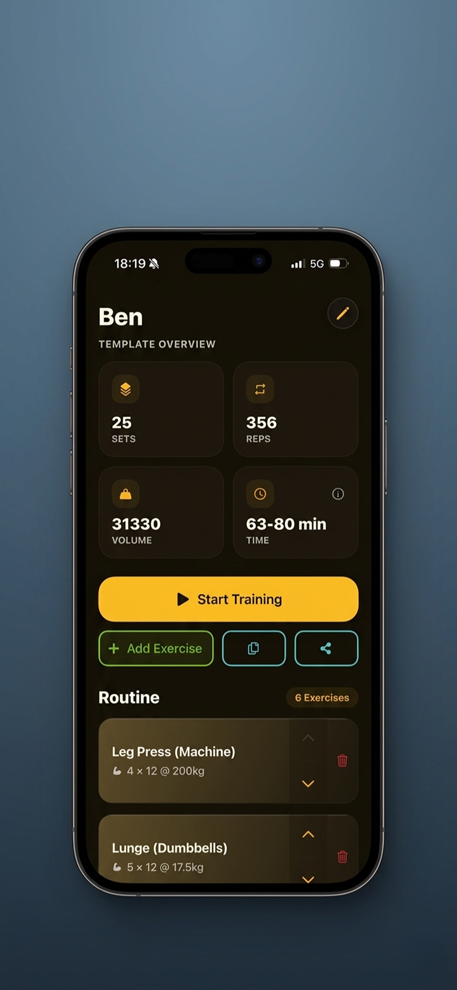 Overview dashboard in the VolumeLogic app